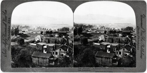 1906 SAN FRANCISCO PRESIDIO VISTA PANORAMA CON CASE, CASERME, MAGAZZINO~NEGATIVO - Foto 1 di 3