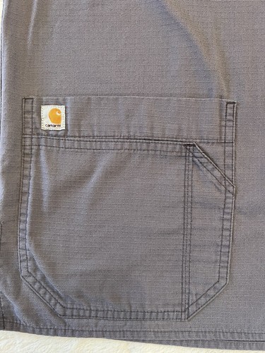 Carhartt Men's Scrub Top Size Medium Charcoal Grey Pockets V Neck - Picture 3 of 5