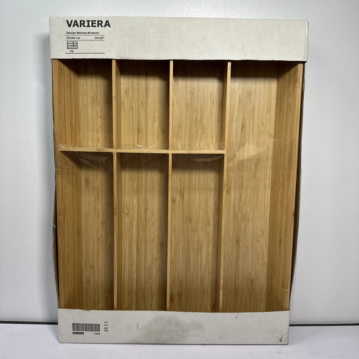 NEW*IKEA VARIERA Bamboo Flatware Tray Kitchen Drawer Organizer 15x20  202.774.41