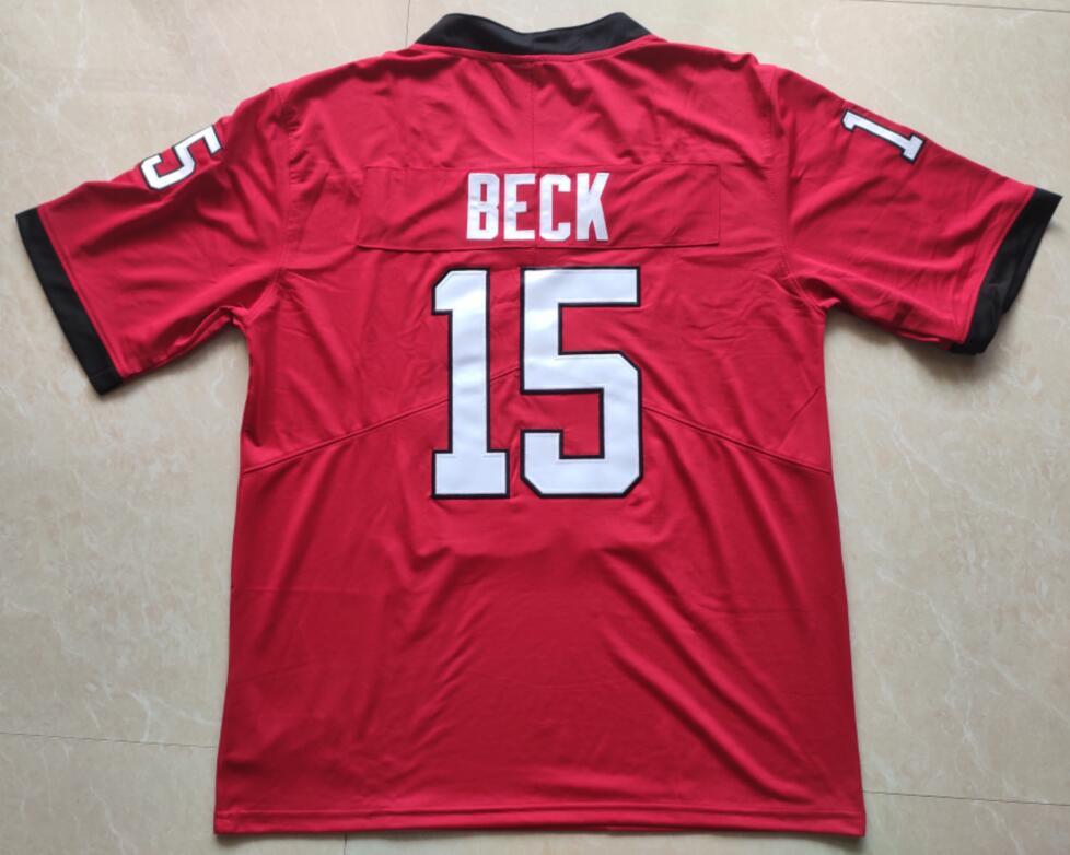 Carson Beck 15 Football Jersey, All Sizes, Red, Bonus Patches