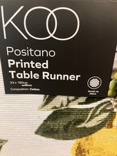 Koo Positano Lemon  Printed Table Runner Bnwt 