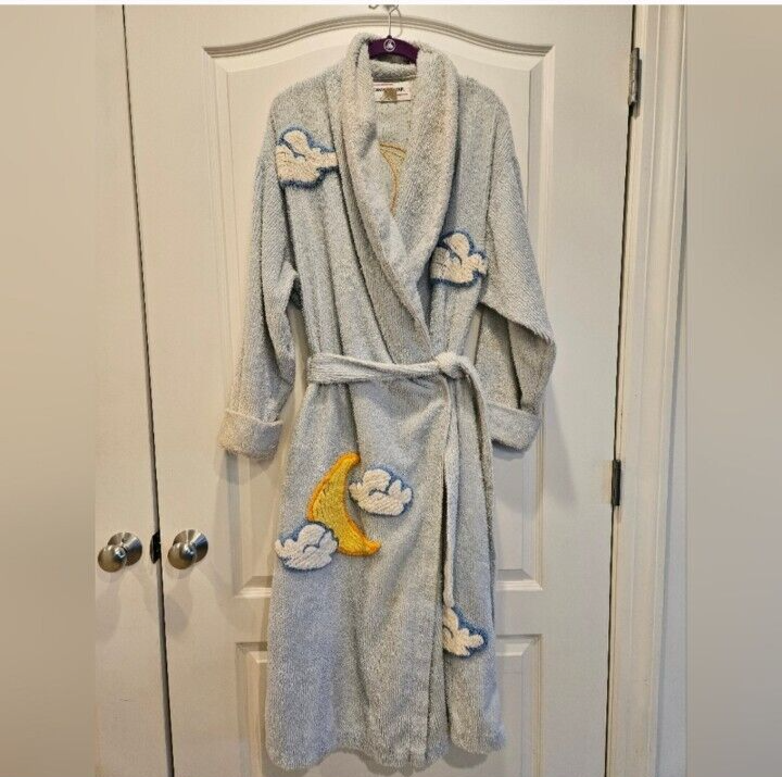 Vintage 90's Canyon Group Moon Clouds Chenille Bathrobe