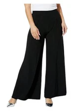 Antthony Women's Studio Stretch Knit Wide-Leg Pull-On Pant Black