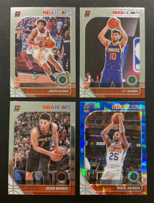 SUNS LOT w/ 2019 NBA Hoops JEROME ROOKIE,Booker, BLUE ICE PRIZM #153, Lecque RC