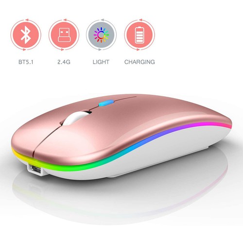 Dual Mode 2.4G Wireless Bluetooth Optical Mouse Rechargeable for Laptop PC Mac - Picture 8 of 13