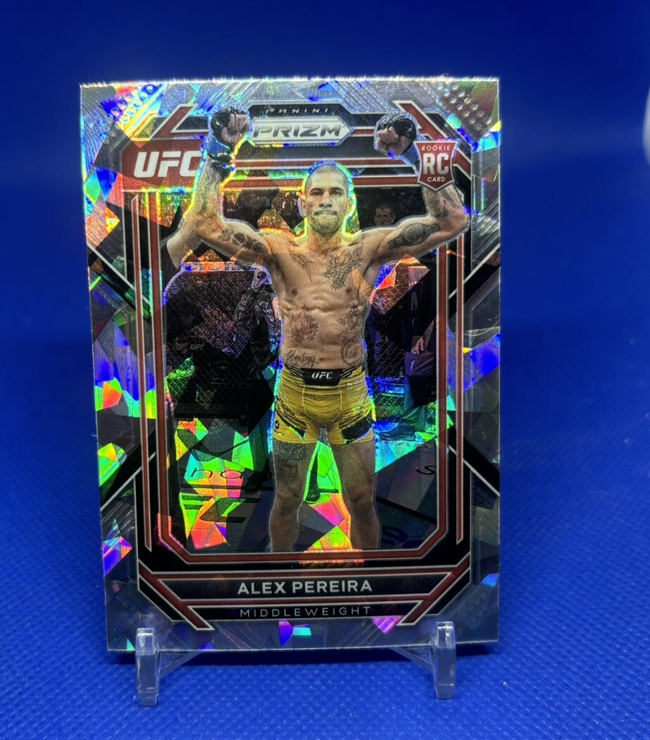 2023 Panini Prizm UFC Alex Pereira Cracked Ice Prizm RC  #111 Rookie SP Rookie
