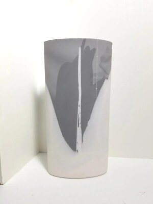 1982 Lori Gottlieb Frosted Porcelain Vase Abstract Marbled Gray Design Signed 