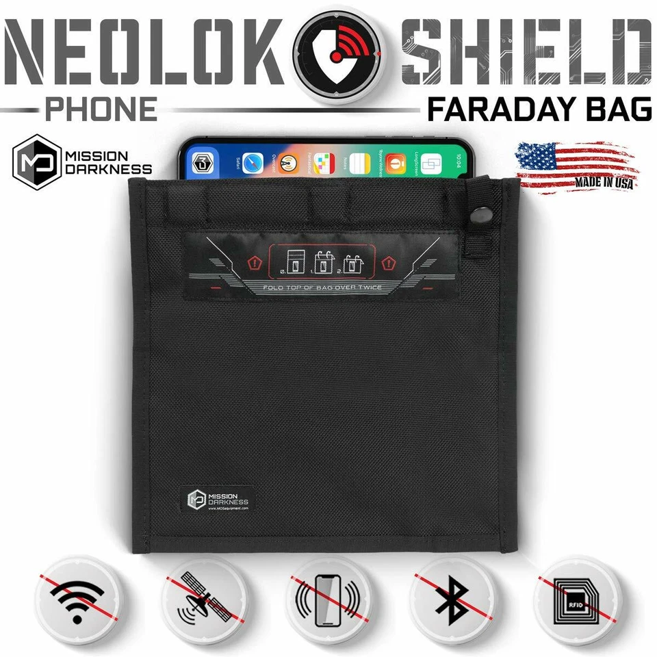 Mission Darkness NeoLok Non-window Faraday Bag for Phones (Magnetic Closure)