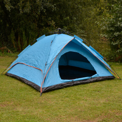 Camping Festival Zelt blau Instant Pop Up für 2-3 Personen automatische Doppelschicht