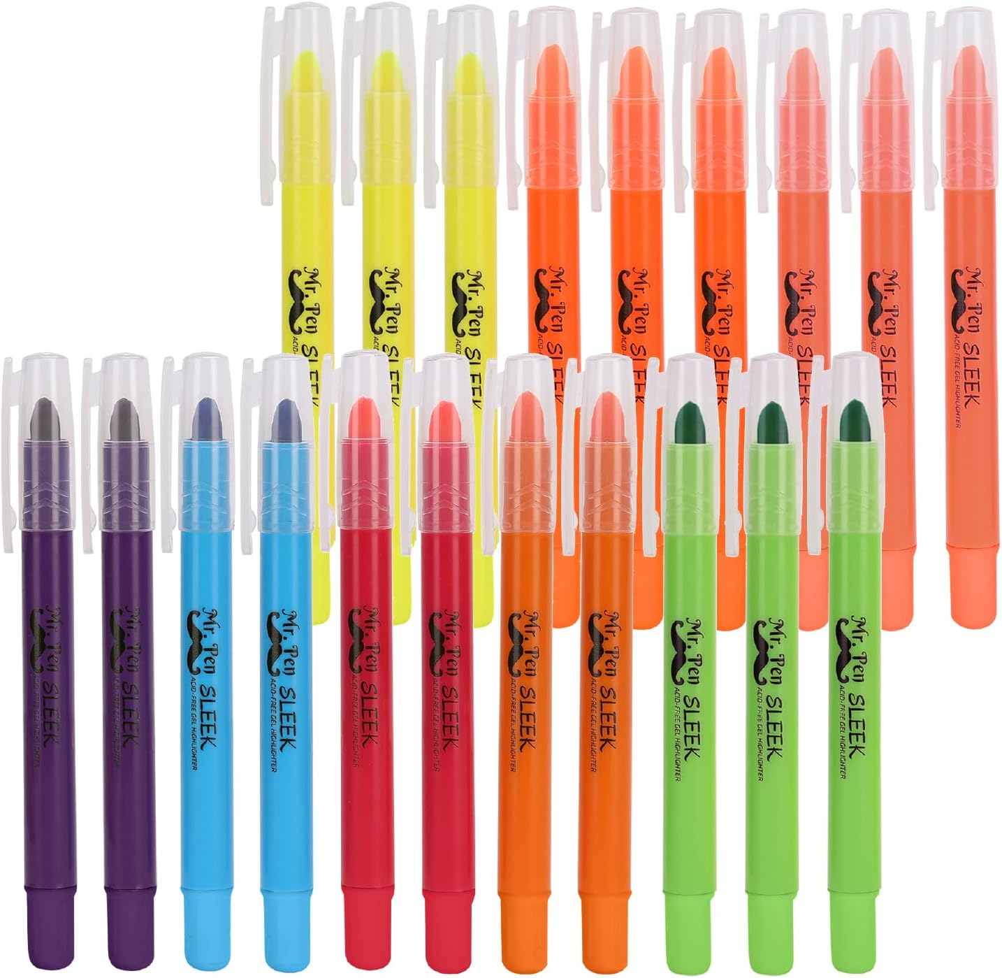 No Bleed Gel Highlighter, Bible Highlighters, Assorted Colors, Pack of 20
