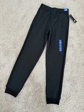 Adidas Big Boys Tricot Jogger Track Pants Size L 14/16 Dark Grey/Black Stripes