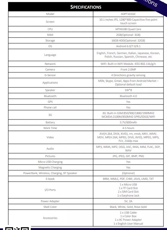 10.1" Portable Android Tablet Touch bundle & magnetic charge point dock -Grade A - Image 4 of 4