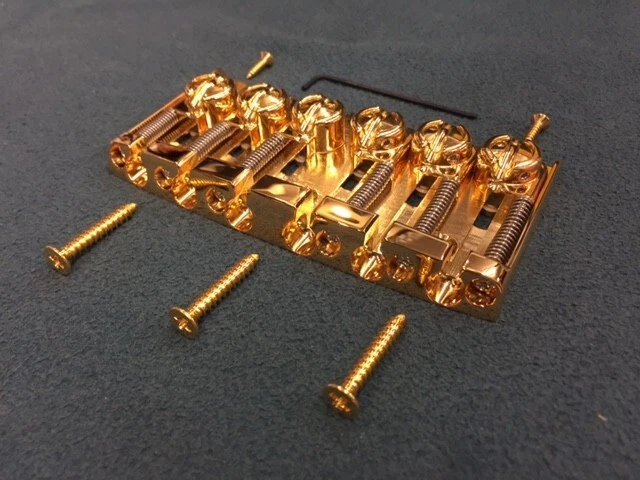 Pont doré GOTOH PB AGH511-6 inutilisé pour basse 6 cordes fabriqué au Japon - Photo 2/4