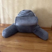 Reading Pillow-Bed Rest Pillow W/Detachable Neck Roll Support Arms & Back Pocket