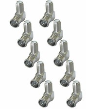 10 Pcs F Type Push On Right Angle Male to Female Coax Coaxial Cable Connector v2