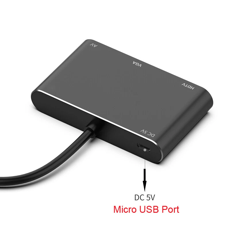 Micro USB Type C VGA HDMI Cable Video Adapter for IPhone IOS Android Phone To TV - Image 3 of 4