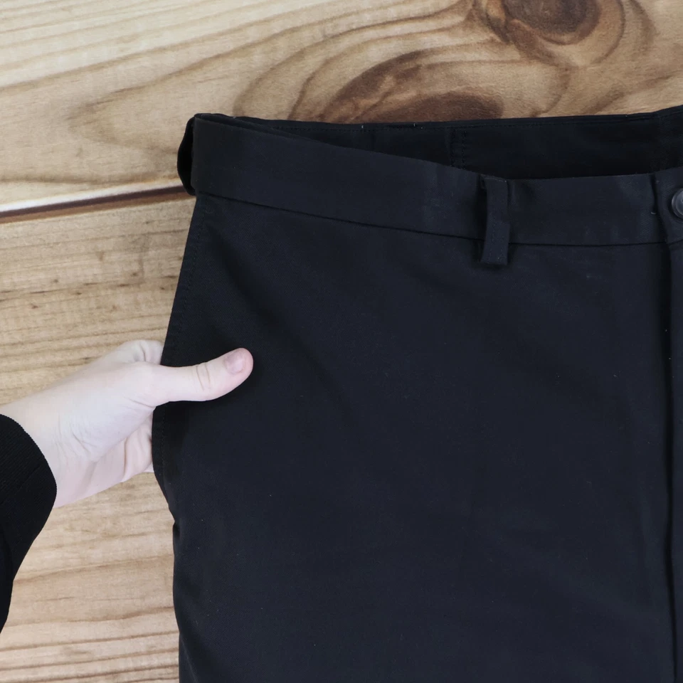 Шорты мужские Haggar размер 40 черные 100% полиэстер карманы Chinos плоские спереди нарядные - Изображение 4 из 4