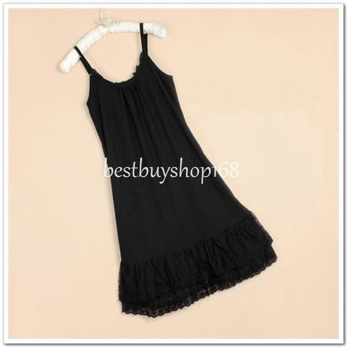 Women Cotton Lace Trimmed Full Length Camisole Slip Dress Extender 2XL - Picture 7 of 19