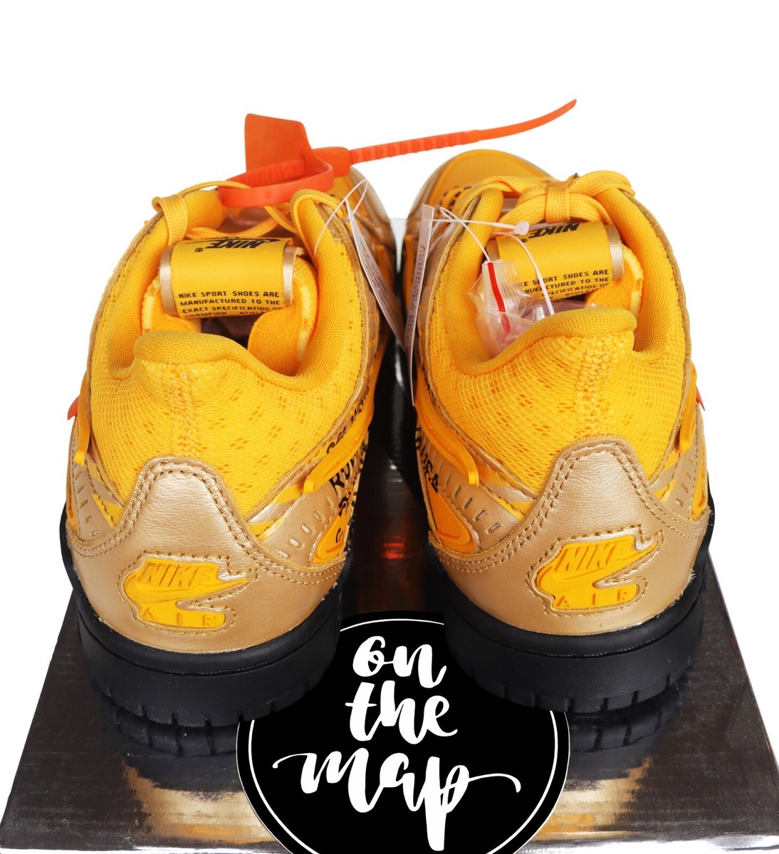 Nike Air Rubber Dunk x Off-White University Gold UK 3 4 5 6 7 8 9
