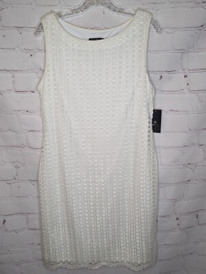 ronni nicole white lace dress RN Studio By Ronni Nicole White Sleeveless Lace Eyelet Dress Size XL