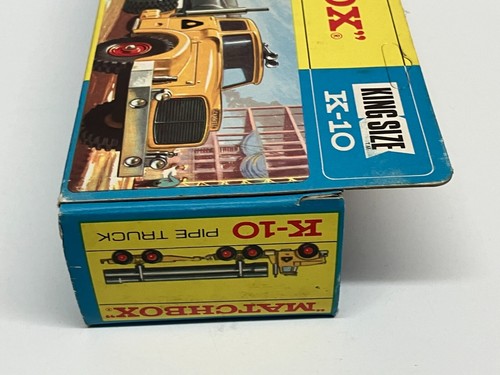 original / vintage MATCHBOX KING SIZE K-10 PIPE TRUCK in Original Box - Picture 6 of 13