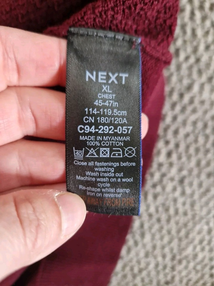 BNWT *Next* men's lightweight waffle knit collared cotton jumper * sz