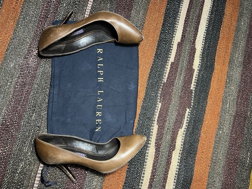 Ralph Lauren Purplelabel Brun Upper Leather Wooden Soleil Made IN Italy 37.5 UK - Photo 11 sur 12