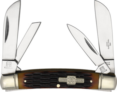 Rough Ryder Congress Brown Jigged Folding Stainless Pocket Knife 516