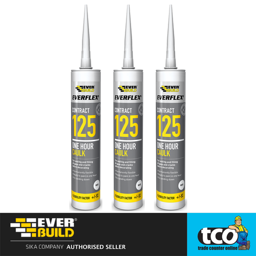 3 x Everbuild 125 Caulk 300ml One Hour Everflex Decorators Filler