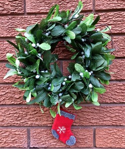 Vischio Natale.Vendita Grapevine Vischio Natale Natale Ghirlanda Feltro Calza Fatto A Mano Shabby Ebay