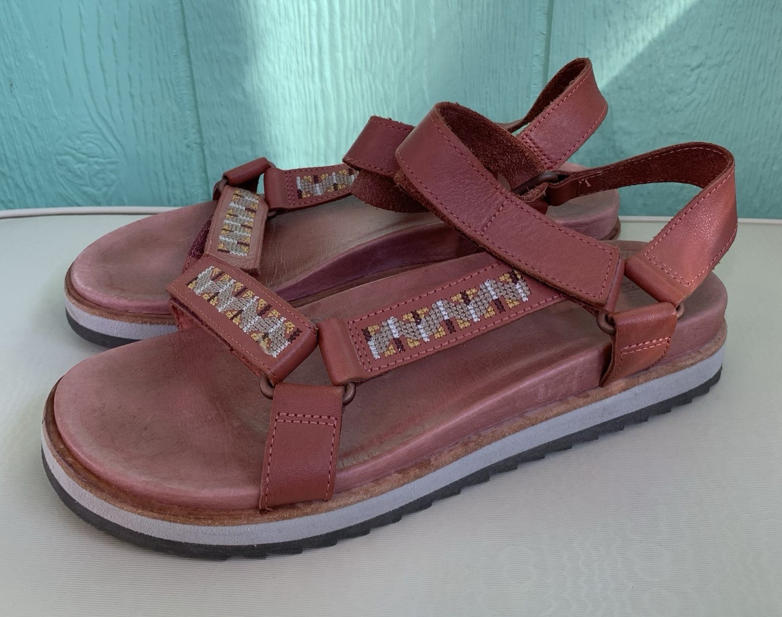 Merrell Juno sandali avvolgenti donna 8 pelle sequoia cinturino alla caviglia slingback azteco