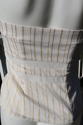 XS Arden B. Cream White Gold Halter Striped Women Extra Small Sz 0 1 2 Pin Up - Picture 6 of 8