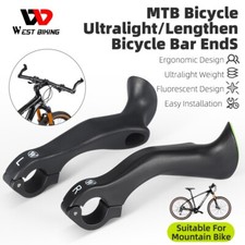 MTB Bike Handlebar Bar Ends Ergonomic Extended Bicycle Bar Ends Black a Pair