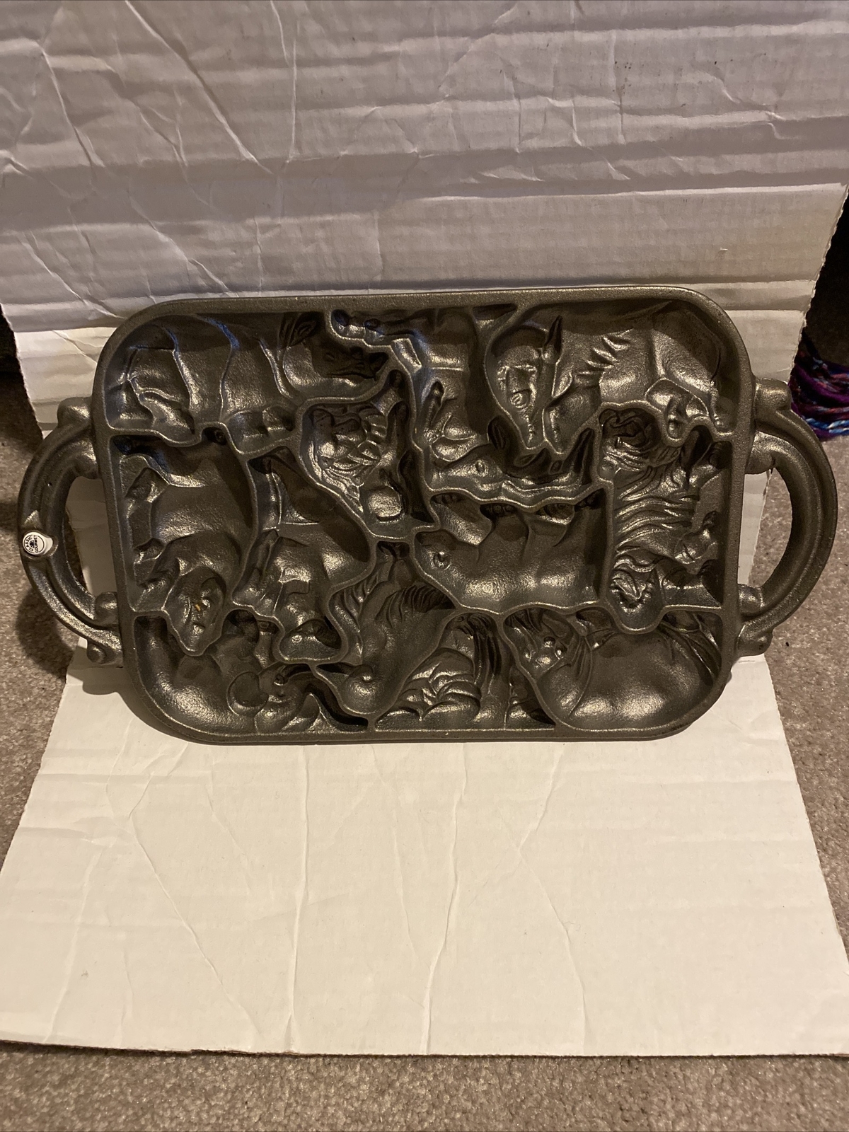 Vintage 1984 Cast Iron Animal Puzzle Mold Classic Gourmet John Wright