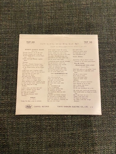 Hank Thompson And His Brazos Valley Boys – New Recording of JAPAN 7"ep - Picture 2 of 2