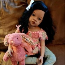 30" Artist Finished Huge Reborn Baby Doll Hand-Rooted Hair Toddler Girl Toy Gift