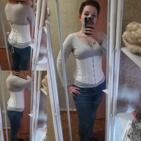 28X Spiral Steel Boned Waist Trainer Brocade Lace Up Underbust Corset Shapewear