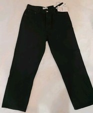 Zara High Rise Ankle Length Black Jeans Button Fly Nwt Sz 12 D 
