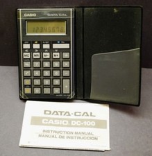 Vintage Casio Data Cal DC 100 Pocket Calculator in Case w/ Instructions Japan