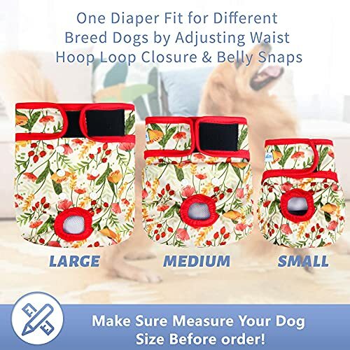 Leekalos Reusable Washable Dog Diapers Female (3 Assorted Sizes , Colors - Picture 47 of 48