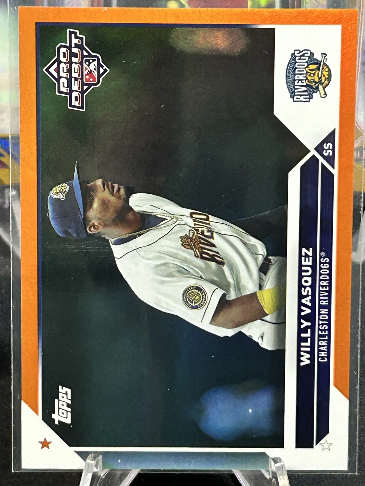 2023 Topps Pro Debut Willy Vasquez Orange #/25 Charleston Riverdogs SN