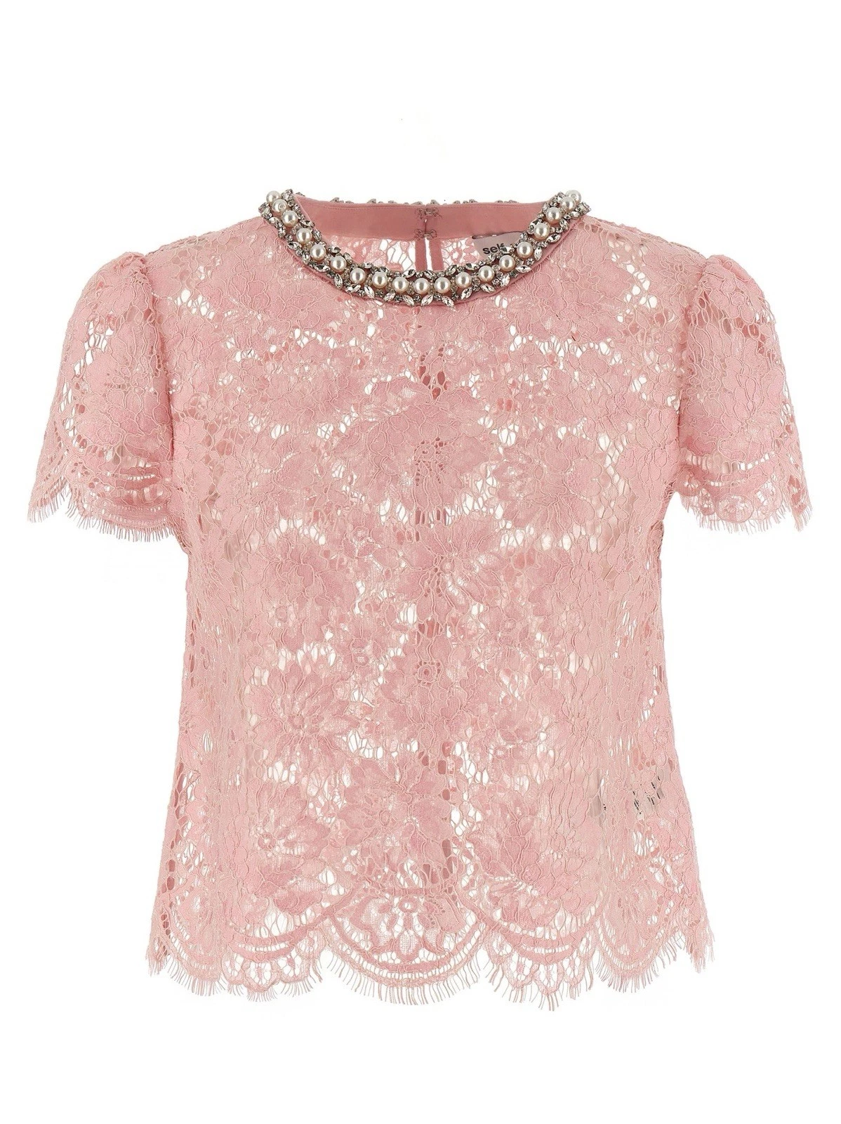 Self-Portrait Pink Lace Top Size UK8