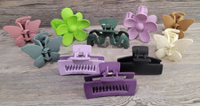 1990's Hair clips flowers, butterfly's and small clips. Lot of 10 all plastic