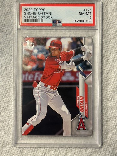 2020 Topps #125 Shohei Ohtani VINTAGE STOCK /99 PSA 8 NM-MT Very Low Pop