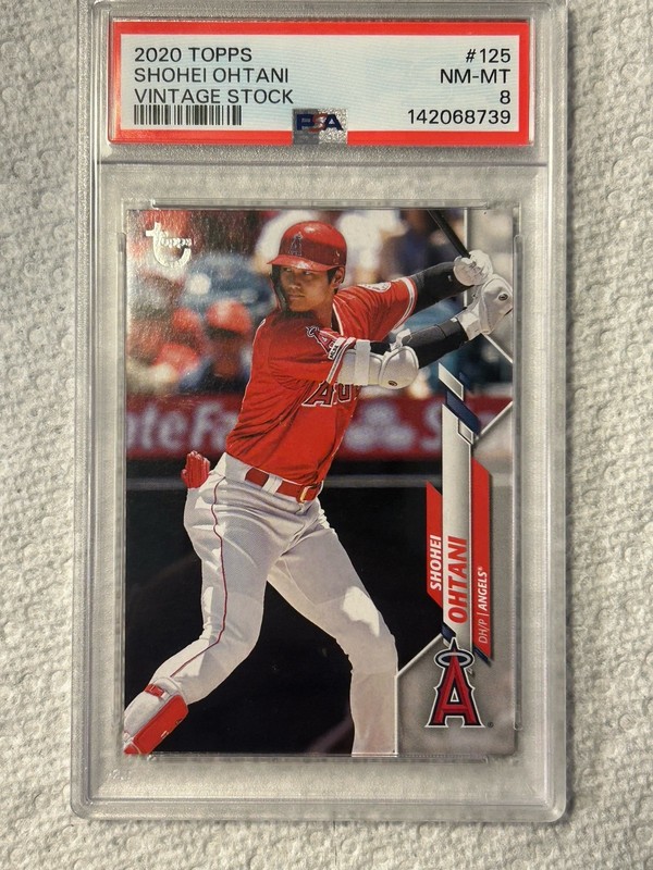 2020 Topps #125 Shohei Ohtani VINTAGE STOCK /99 PSA 8 NM-MT Very Low Pop