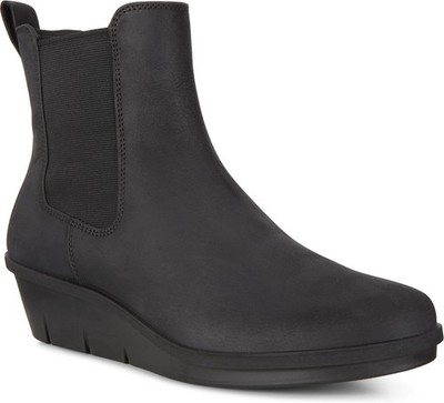 ECCO Women's Skyler Wedge Chelsea Hydromax Boot, Black Oil Nubuck, EU 40