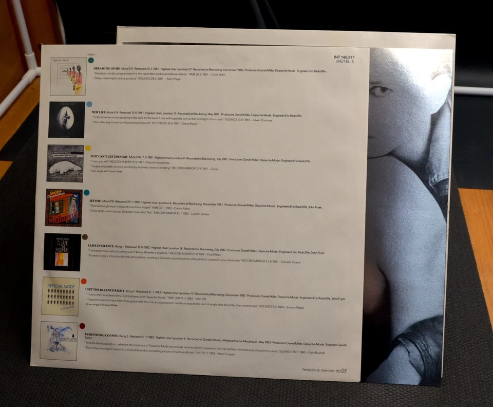 LP - DEPECHE MODE - The SIngles 81 - 85 / GREY Vinyl - Mute 3 / + metallic print - Bild 4 von 4