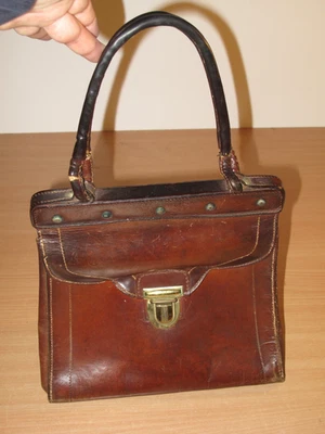 ALTE LEDERTASCHE 40/50er JAHRE - Bild 1 von 4