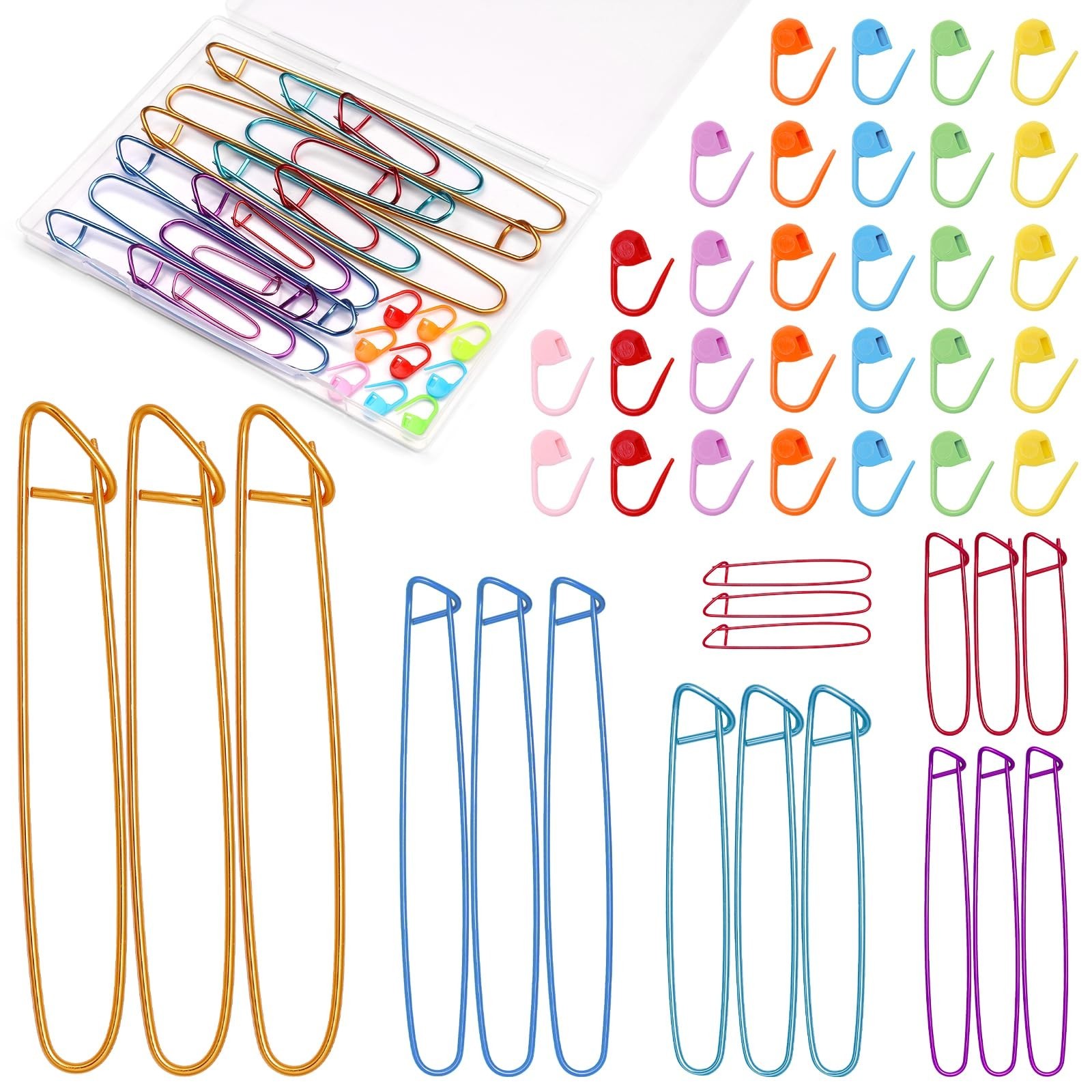 100 Pcs Crochet Stitch Markers for Crocheting 6 Sizes Knitting Stitch Holders...