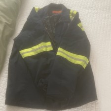 Work Jacket Hi-Vis Reflective Used Uniform Cintas Lined Insulated Coat